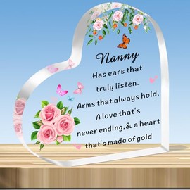 JMIMO Nanny Gifts Acrylic Plaque Nanny Gifts from Granddaughter Grandson Christmas Birthday Gifts for Nanny