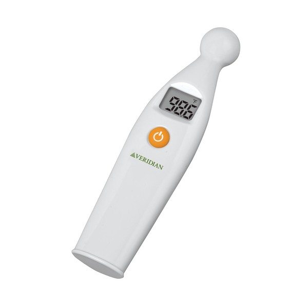 Veridian Healthcare Mini Temple Touch Thermometer | for Children & Adults | Accurate 6-Second Readout | No Probe Covers Required | Fahrenheit/Celsius Measurements | Batteries Included; 2 AAA