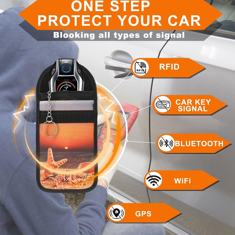 2 Pack Faraday Key Fob Protector, TILDOSAC Signal Blocking RFID