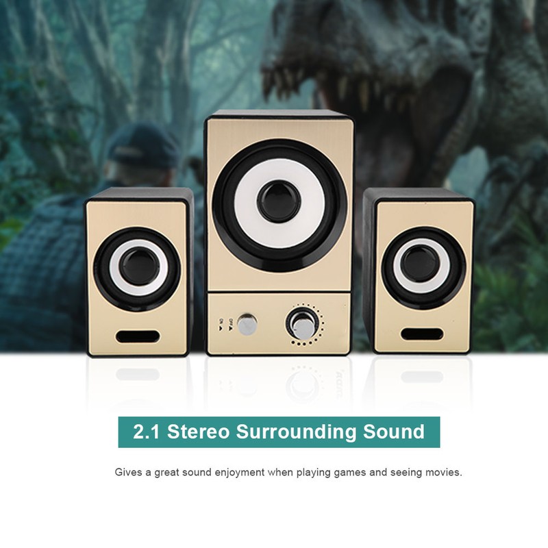SADA 2.1 Stereo Surrounding Computer Laptop Speakers Clear PC Speakers
