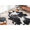 Larger Cow Print Rug Black and White Faux Hide Area