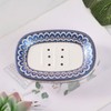 Self Draining Soap Dish, Double-Layer Bar Soap Tray, White Ceramic