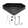 Black Corner Shower Caddy Aluminium Alloy for Bathroom Toilet Kitchen