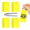 200pcs 120x60mm Yellow Threaded Labels Price Tags Plastic Emptied Rigid