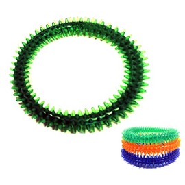 Honeey Puppy Biting Dog Chew Ring Toy Dental Soft Rubber Teething Training, Dogs less than 10kg (1x Green Ring)