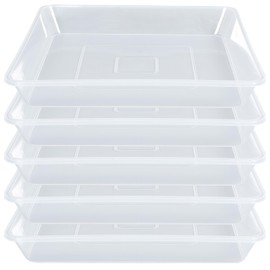 LWALRS Square Plant Saucer 6 8 10 12 14 16 18 20 Inch 5 Pack, Plastic Plant Saucers, Plant Water Dray Tray, Garden Planters for for Pots Base Indoors and Outdoors Plants（6 inch Black）