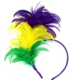 Lumadecor Retro Flapper Feather Headbands Mardi Gras Prom Dancer Headpiece for Party Carnivals Celebrations Headwear Hair Styling, Headbands for Women