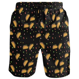 visesunny Men's Beach Short Raining Taco Foot Swim Trunks Sports Running Bathing Suits