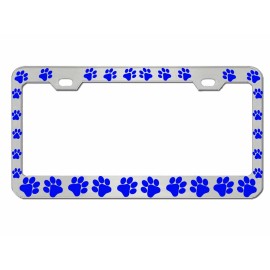 NCAT Dog Paws Dog Lovers Car License Plate Frame Auto Tag Holder