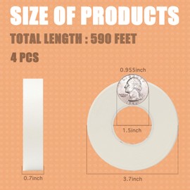 KIWIHUB 4 Packs Artist Tape for Watercolor Paper - White Masking Artists Tape for Drafting, Art Painting and All Paper Media - Acid Free 0.7inch Wide 592FT Long Total