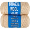 Mscat 2 Roll Blonde Brazilian Wool Hair Acrylic Yarn for