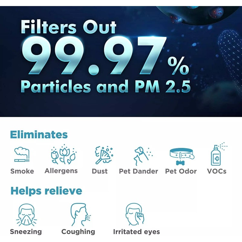 Membrane Solutions 2x Replacement True HEPA Filter For Membrane Solutions