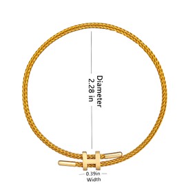 AIMADE Bracelets for Women Girls Adjustable Charm Bracelet, 18k Gold-plated Buckle Design Titanium Steel Wire Rope Women's Gift Jewelry (Gold)