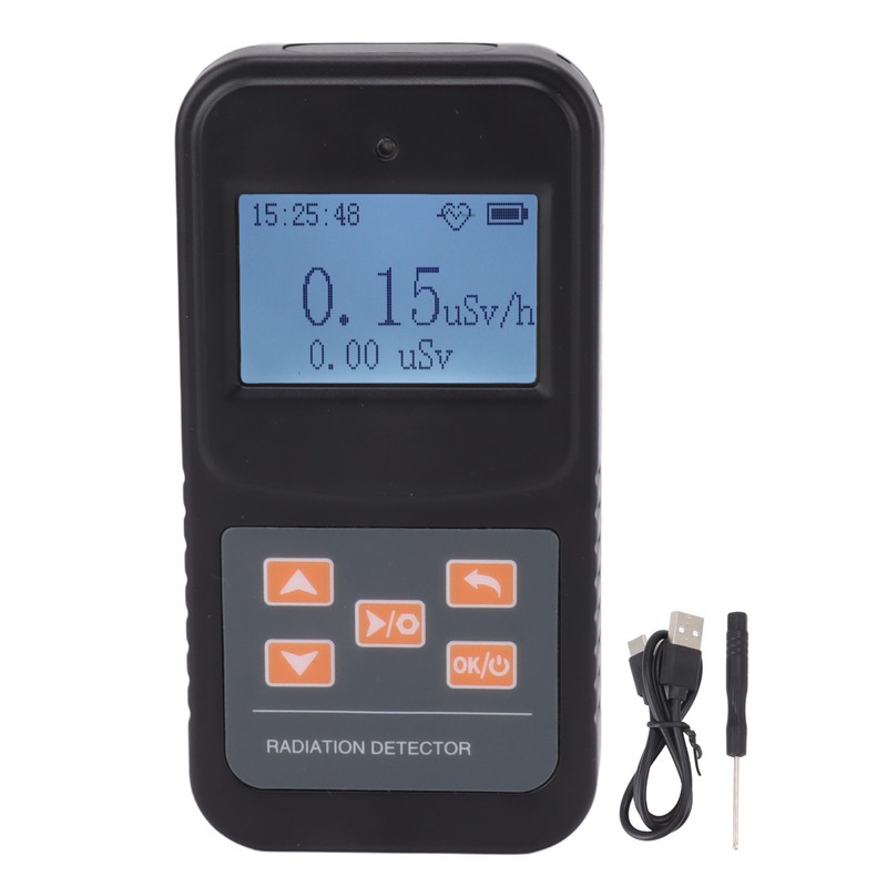 Nuclear Radiation Detector Professional High Accuracy 0.1μSv‑10mSv Rechargeable Handheld Geiger