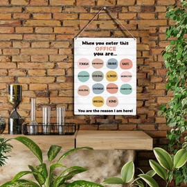 YCYD Therapy Office Decor School Counselor Office Sign 8x10 Inch Modern, Contemporary Wooden Hanging Sign for Classroom Home Office