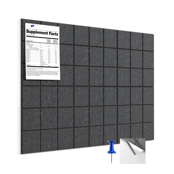 MaxGear Nine-Grid Cork Board 36" x 24" Self-Adhesive Pin Board,