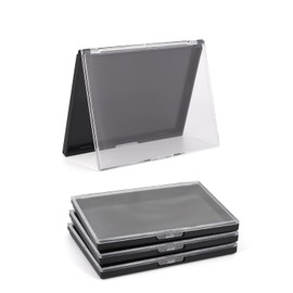 Paleta magnética de maquillaje con parte superior transparente, paquete de 3 cajas de almacenamiento para sombra de ojos vacías con 60 calcomanías adhesivas de metal para bricolaje,