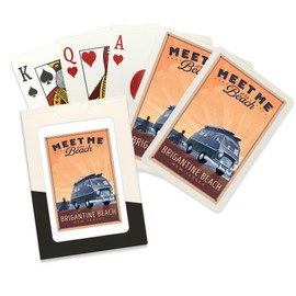 Lantern Press Brigantine Beach, New Jersey, Meet Me at The Beach, Camper Van (52 Playing Cards, Poker Size Card Deck with Jokers)
