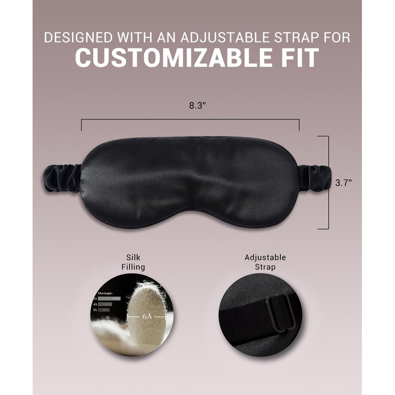 LaCourse Adjustable Silk Sleep Mask - 100% Genuine 22 Momme,