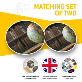 Awesome Vinyl Stickers (Set of 2) 15cm - Earth Globe Travel Geography Student Fun Decals for Laptops,Tablets,Luggage,Scrap Booking,Fridges #24159