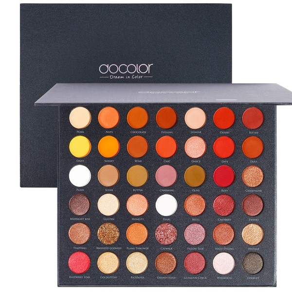 Docolor Eyeshadow Palette, Shimmer Matte Eye Shadow, Highly Pigmented, Natural Warm, Glitter, Long Lasting, Waterproof, Professional Contour & Highlight Powder Makeup Palette (42 Color)