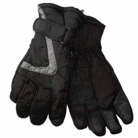 Kids Ski Thinsulate Thermal Lined Warm Winter Snow Gloves, Black-grey, 10-11 Years