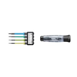 ANEX Precision Hex Robe Screwdriver Set, Set of 4 Bits (T5/T6/T8/T10), No Magnet, No. 3610-S1 [For Precision Hex Lobe Screwdriver for Computers, Etc.)