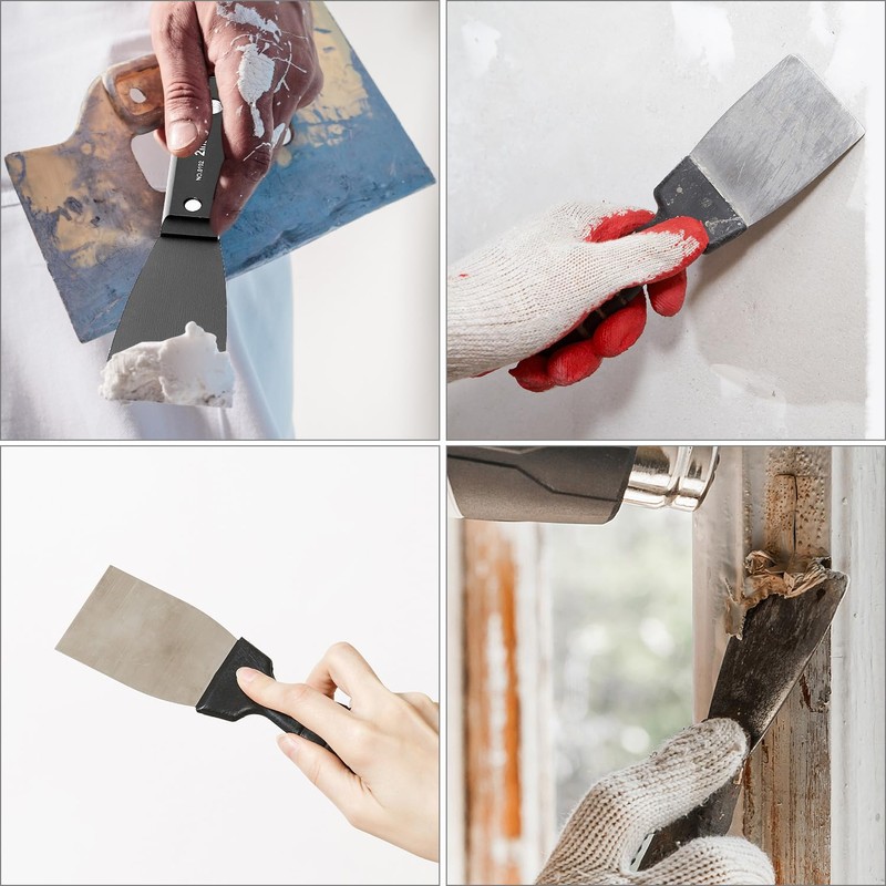 QWORK® 7-Piece Stainless Steel Wallpaper and Paint Scraper Tool Set
