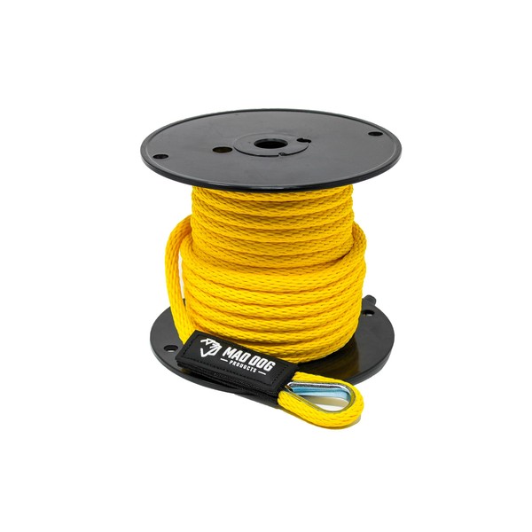 3/8" x 150' Yellow Solid Braid Nylon Anchor Line w/Thimble