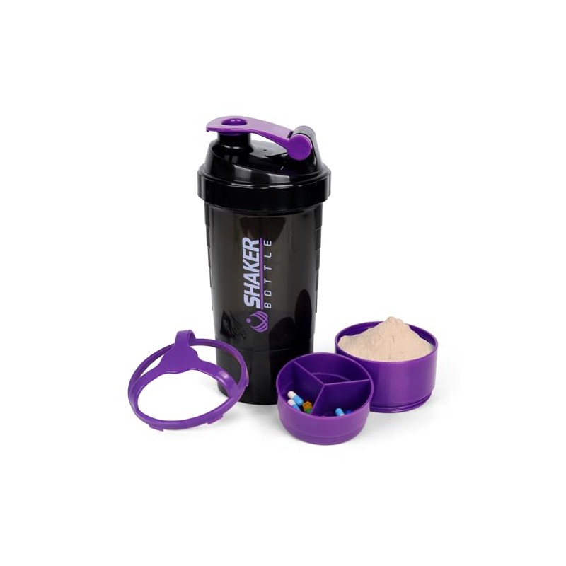 XTK 16oz Protein Shaker Bottle with Storage & Mix Ball