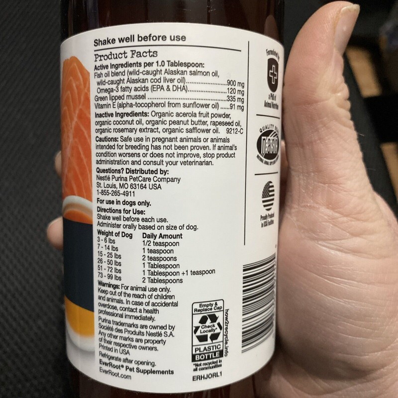 Purina EverRoot Hip & Joint + Salmon Oil Liquid Dog