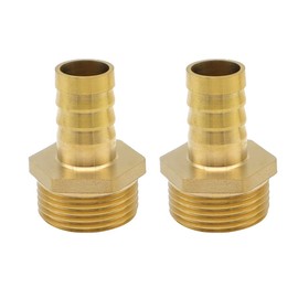 YDHfdc Brass Hose Nozzle, 1 Inch Hose Connector, 19 mm Hose Connector, Brass for Water, Fuel and Air Lines, Pack of 2