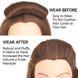 2Pcs Blonde Invisible Fluffy Hair Pad Bump It Up Volume Hair Bump Clip for Volume Bump It Up Volume Hair Base Insert Tool Styling Increased Hair Comb
