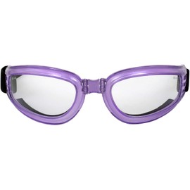 Birdz Eyewear Cardinal Women's Padded Floating Goggles Translucent Purple Frame with Clear Lens