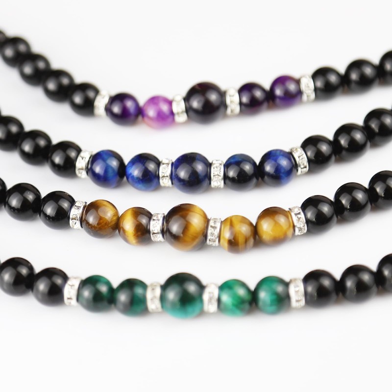 TOuWA Haori String, Men's, Adult, Natural Stone, Agate, Onyx, Tiger