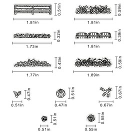 Estivaux Grass Leaves Truck Clear Stamps and Dies for Card Making, Flowers Pumpkins Hearts Rubber Stamps Truck Flowers Cutting Dies Sets for Scrapbooking Journaling Crafts Supplies