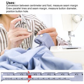 Sewing Hemming Measuring Gauge, Sliding Gauge Sewing Measuring Tool Aluminum Quilting Rulerfor Knitting Crafting Sewing Beginner, Sewing Rulers