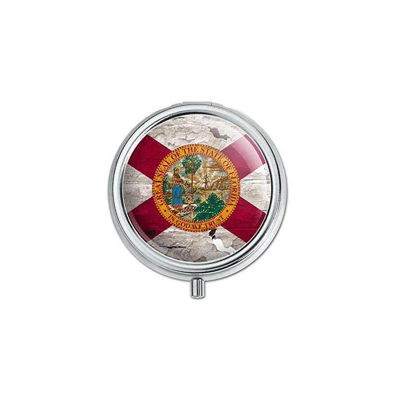 Rustic Florida State Flag Distressed USA Pill Case Trinket Gift