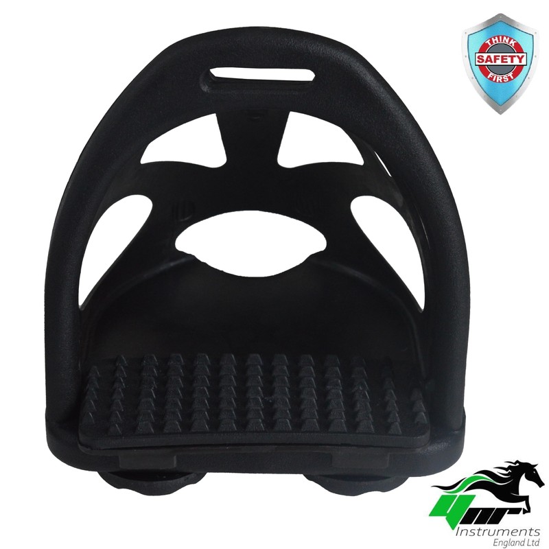 Pair of Safety Toe Cage Stirrups, Durable Plastic, Lightweight Matrix