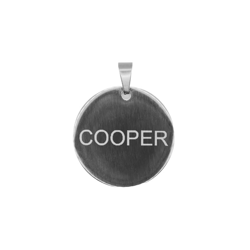 Placa de Identificación para Perros, Acero Inoxidable, (, Circular )
