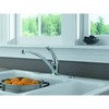 Delta Foundations Chrome Kitchen Faucet, Contemporary 3 Hole Kitchen Sink