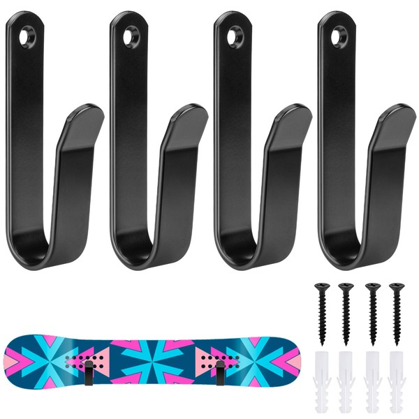 SOKOSEY 4 Pack Snowboard Wall Mount Clips,Snowboard Wall Mount, Horizontal