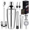 Sosayet Cocktail Shaker Set, 10-Piece Stainless Steel Cocktail Set with