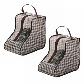 Travel Shoe Bags Tall/Short Boots Storage Bags Dust-proof Shoe Storage Organizer Shoe Pouch with Zipper for Travel and Daily, 2 pack short grid, Shoe Bag