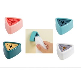 TIKA 4-Piece Self-Adhesive Towel Holders Set - Dish Towel Rack & Hanger for Kitchen