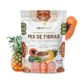 Mix de Fibras con lactobacilos | Mix de Fibras en Polvo 300g con Lactobacilos, Probioticos, Hoja de Sen, Pulpa de Papaya y Piña | Suplemento Alimenticio | 100% Natural Sin Aditivos Sin Conservantes