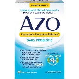 Azo Probióticos Mujer: Equilibrio Vaginal Y Ph, 60 Capsulas