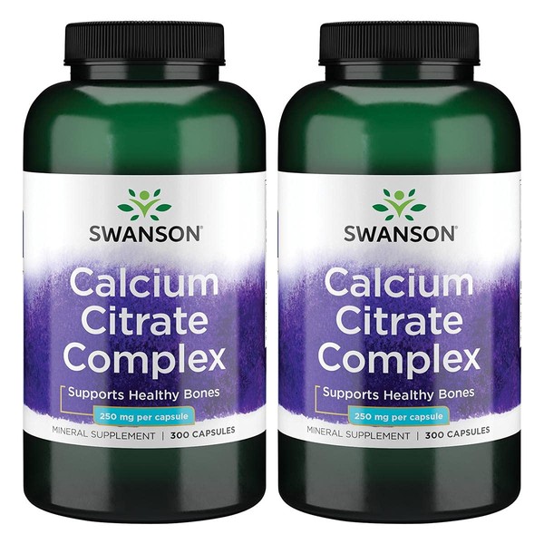 Swanson Calcium Citrate Complex Muscle Bone Health Support Mineral Supplement 300 Capsules (2 Pack)