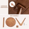 Uniclinens C-Shaped Solid Wood Round End Table, Side Table for