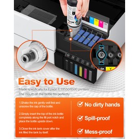 Yitentek Auto-Fill DTF Ink No Sediment DTF Transfer Ink for Epson ET-8550/ET-8500 Printers, Direct to DTF Film Heat Transfer Ink Conversion Kit (100ml x 6, 2Wh+CMYK)